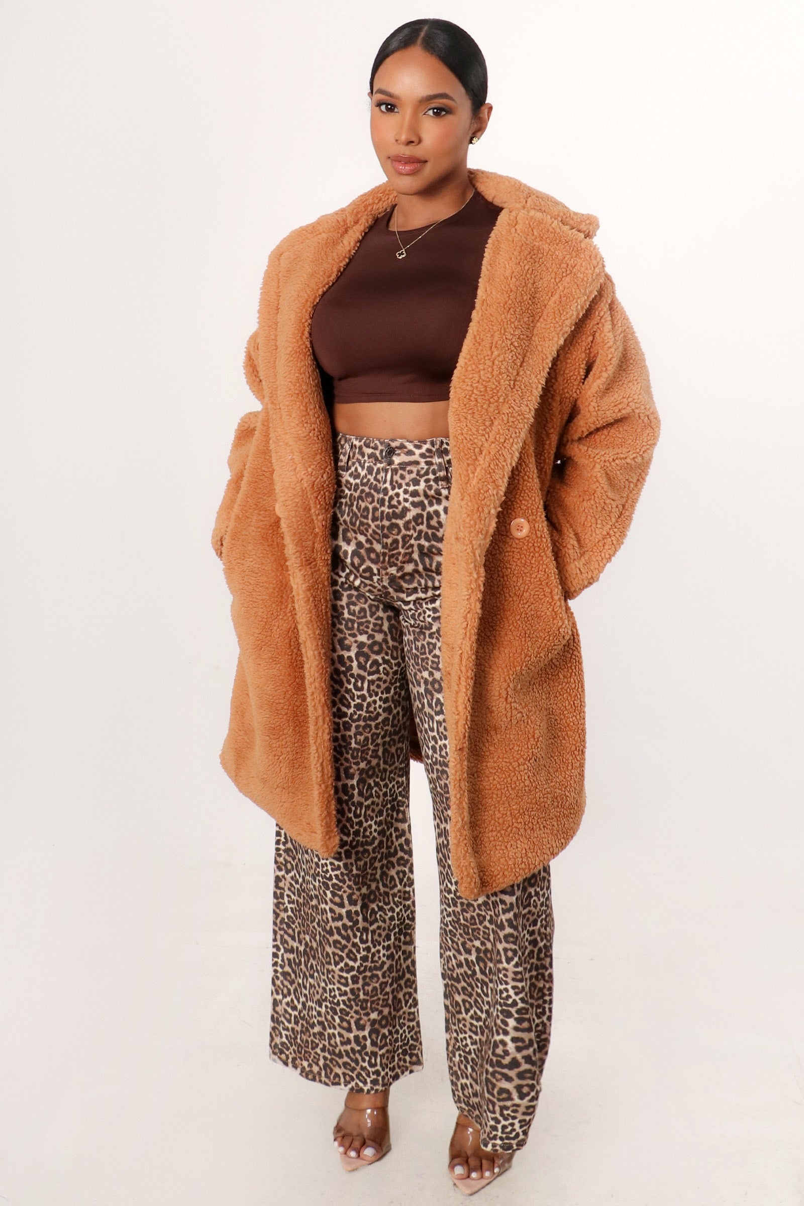 Breezy Nights Fur Jacket-Camel