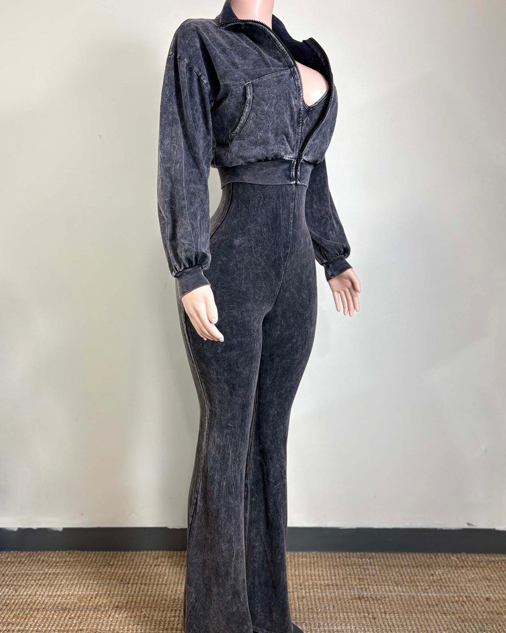 Pilates Trip Jumpsuit Set-Black