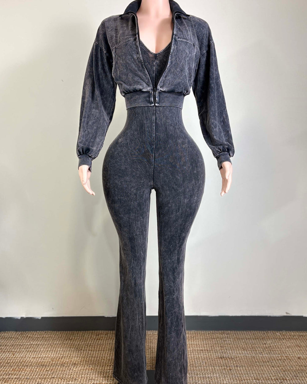 Pilates Trip Jumpsuit Set-Black