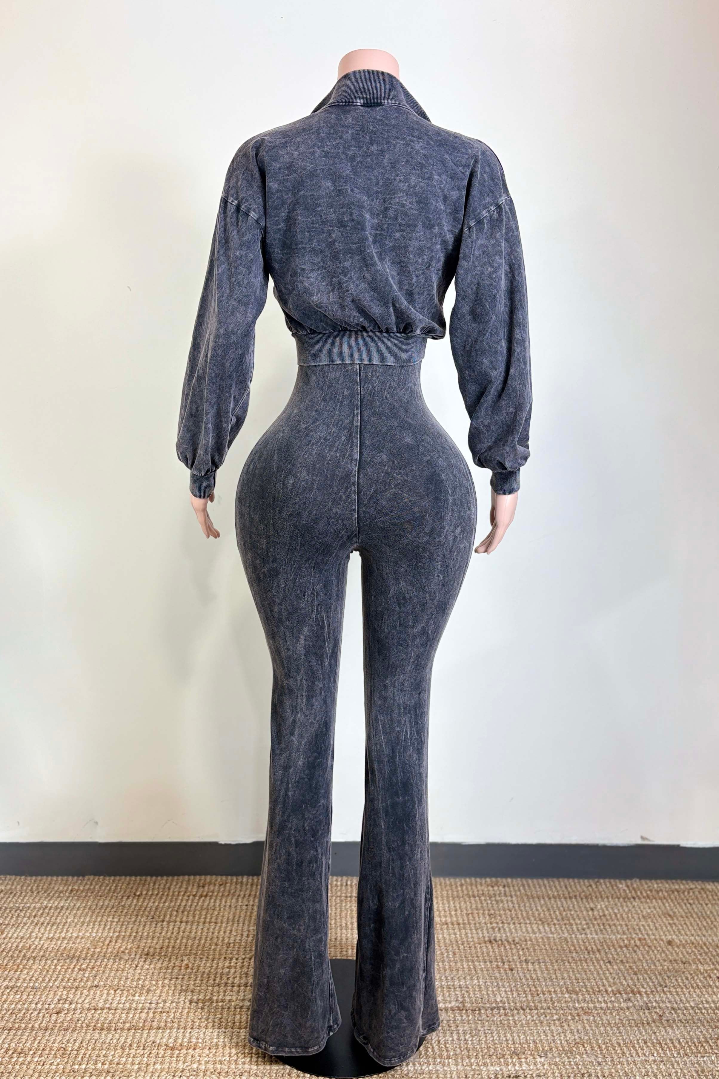 Pilates Trip Jumpsuit Set-Black