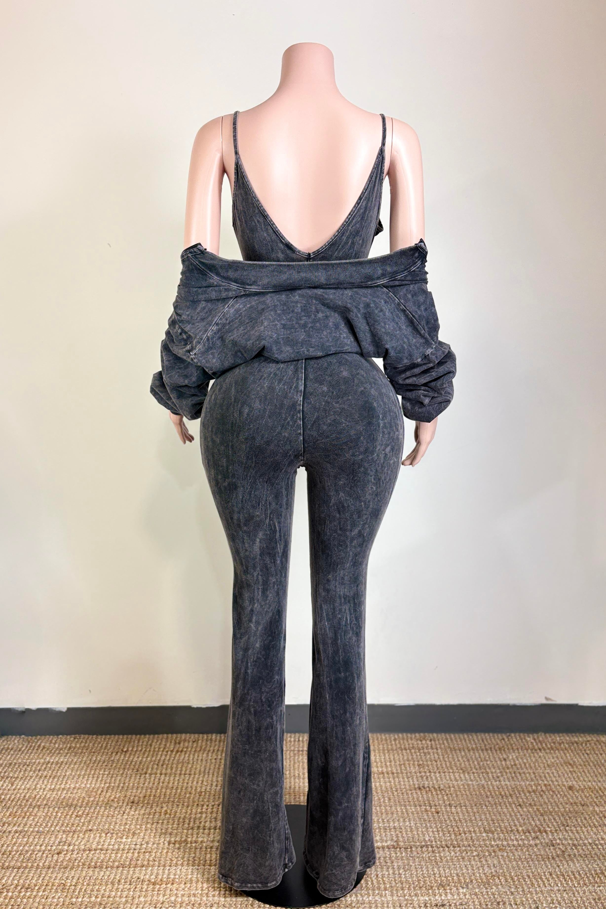 Pilates Trip Jumpsuit Set-Black