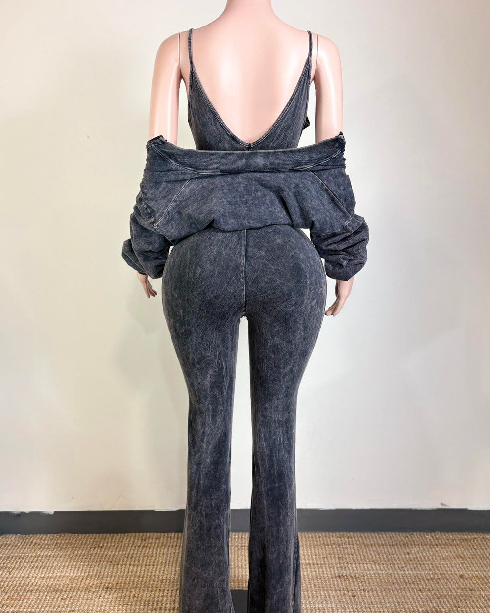 Pilates Trip Jumpsuit Set-Black