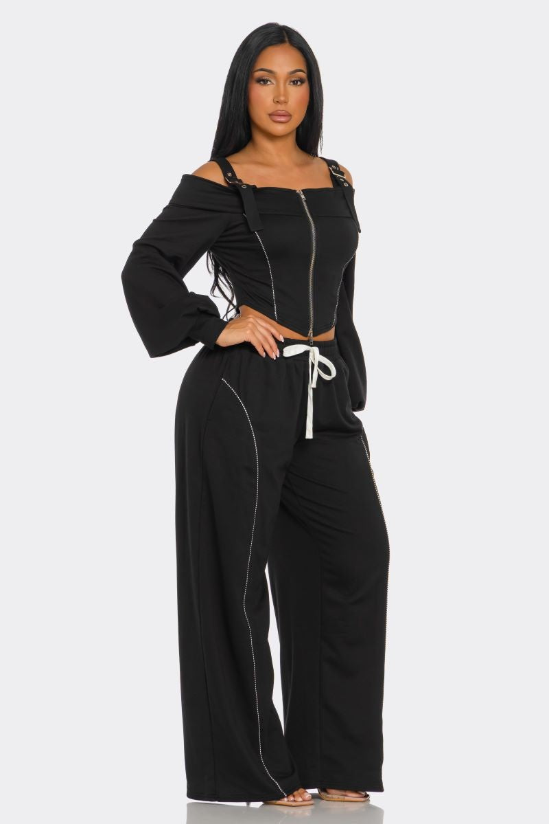 Silent Stunt Pants Set-Black