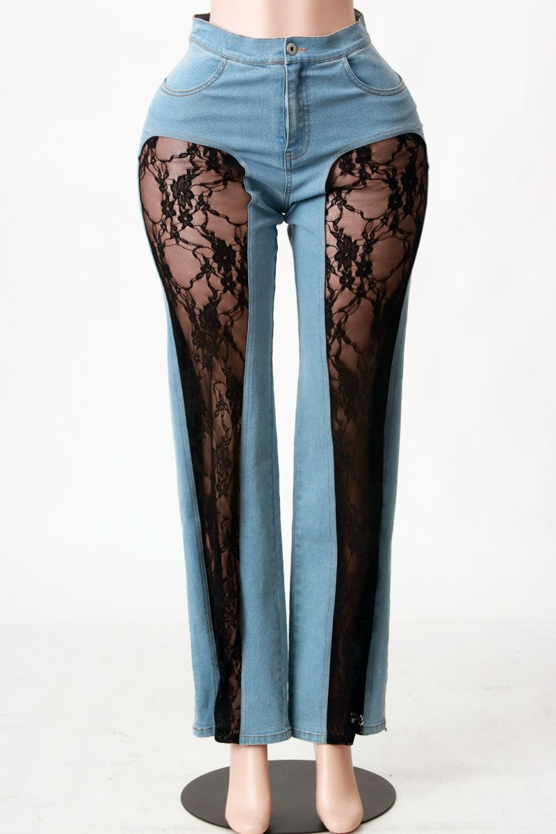 Ladies Night Laced Denim Jeans