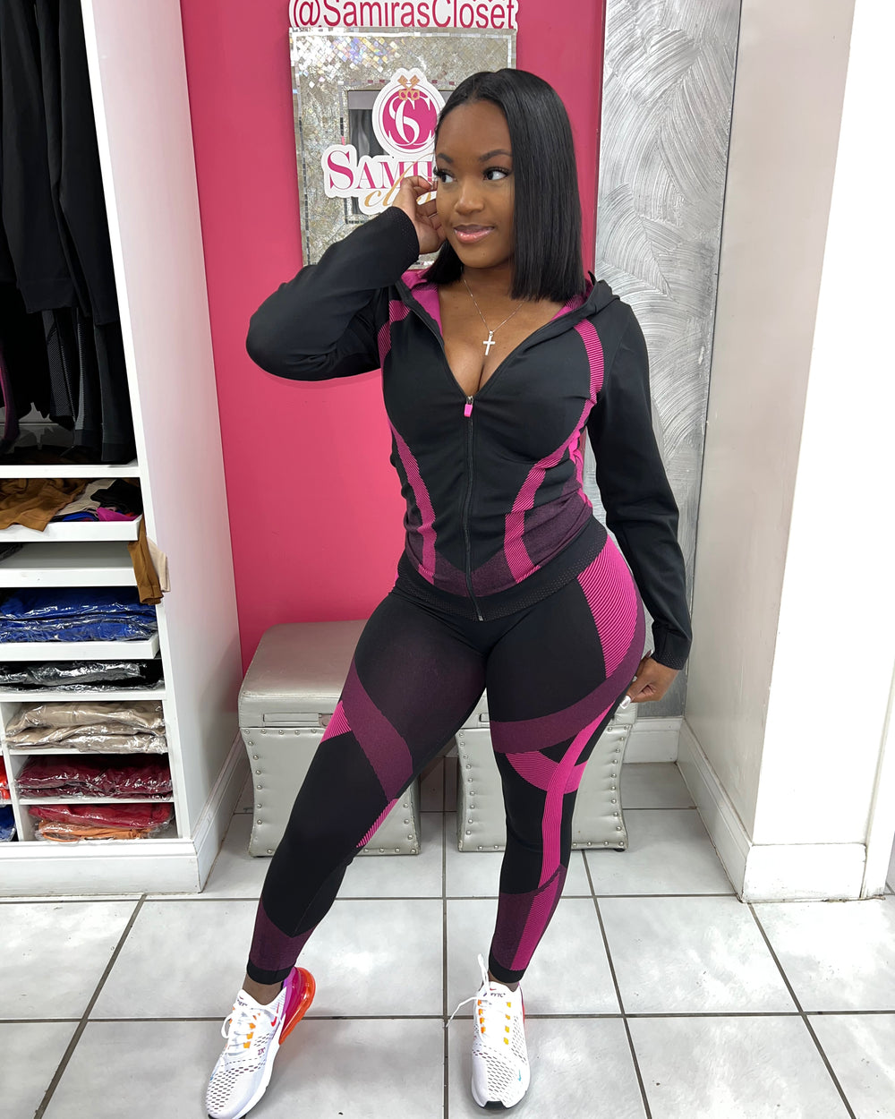 Workout Legging Set-Pink I