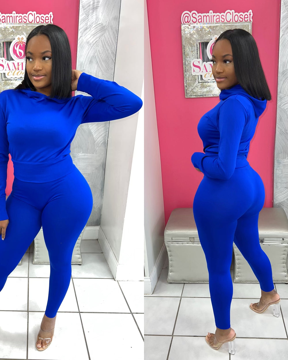 Casually Cute Hoodie Set-Royal