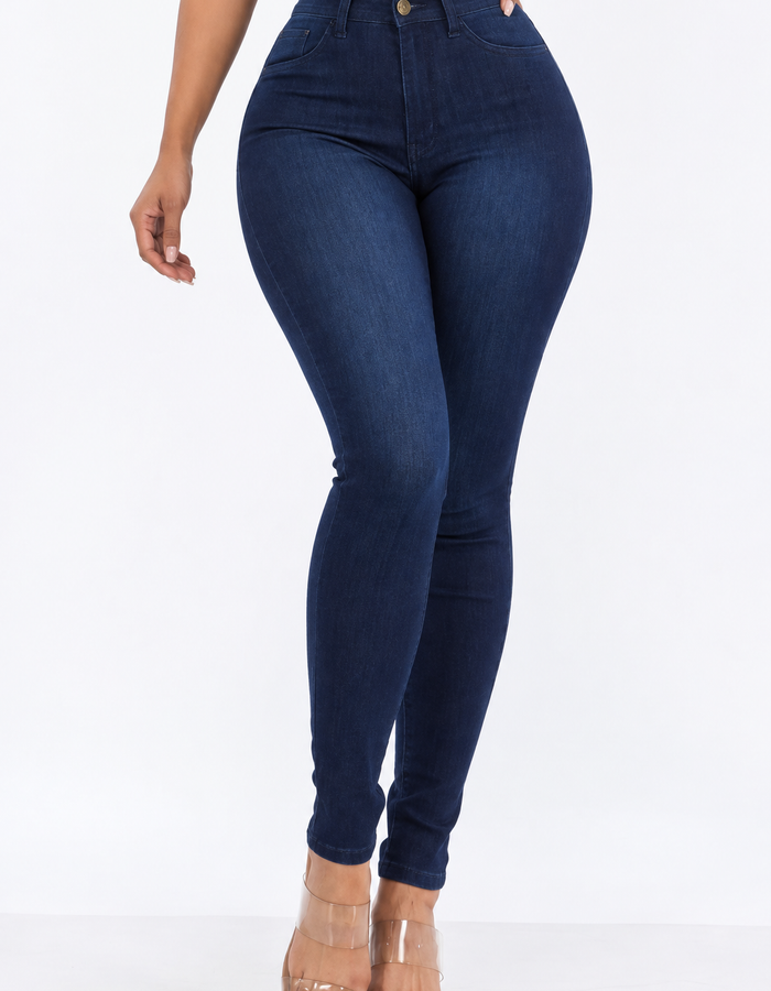 Snatched Extra Stretch Dark Wash Jeans (belt loops)