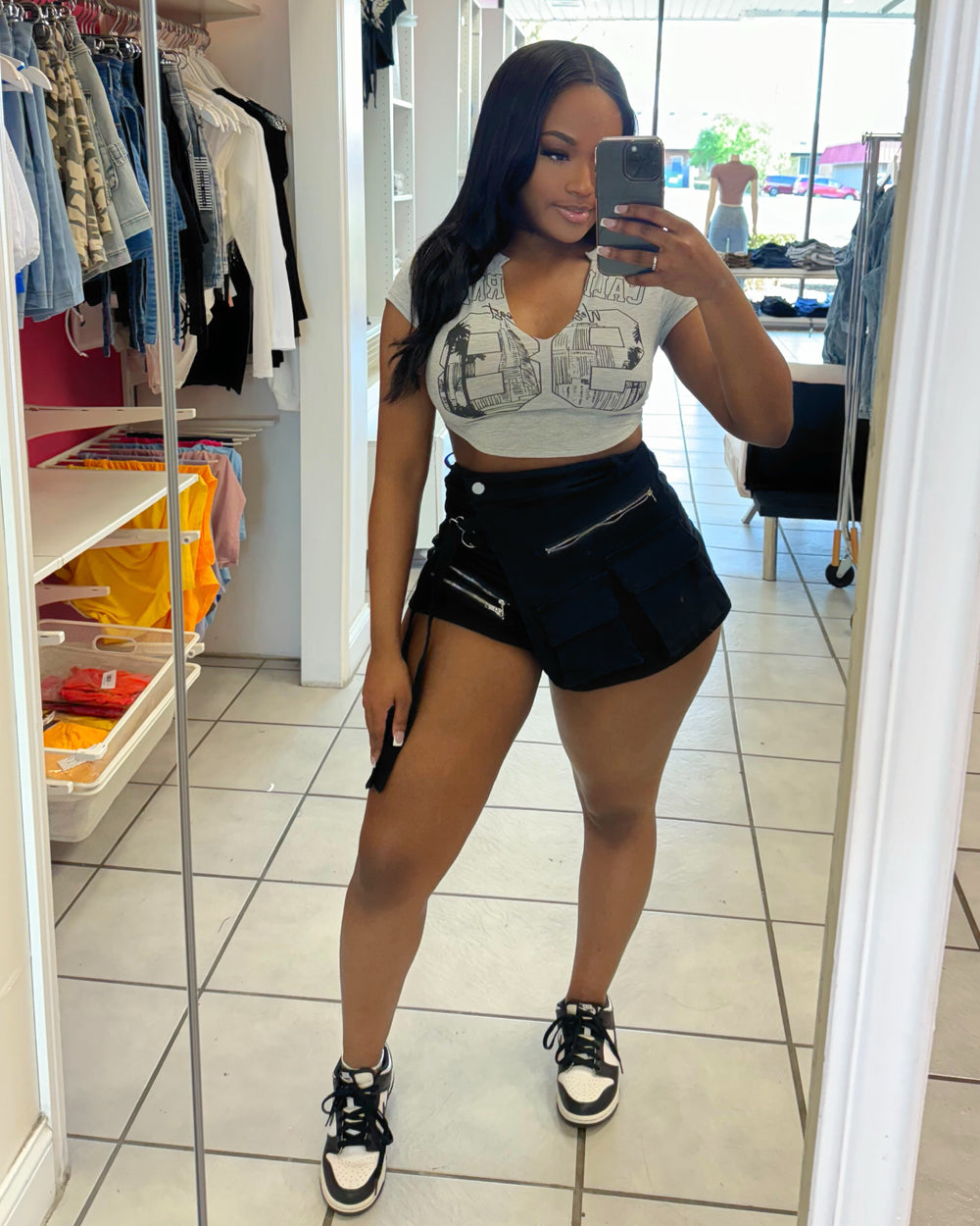 Hot Stuff Denim Shorts-Black