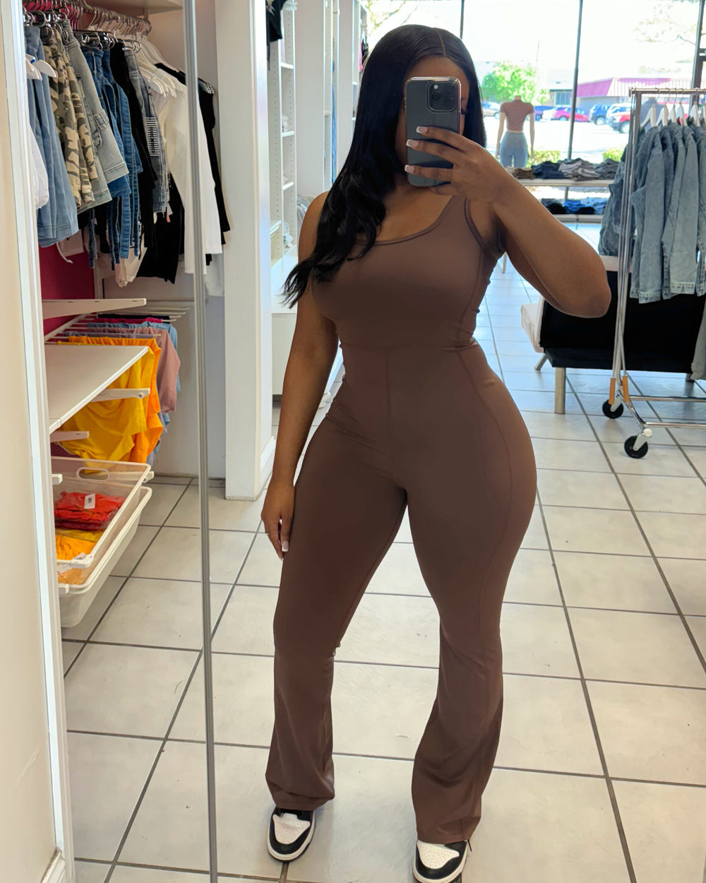 Andrea Snatched Jumpsuit-Brown