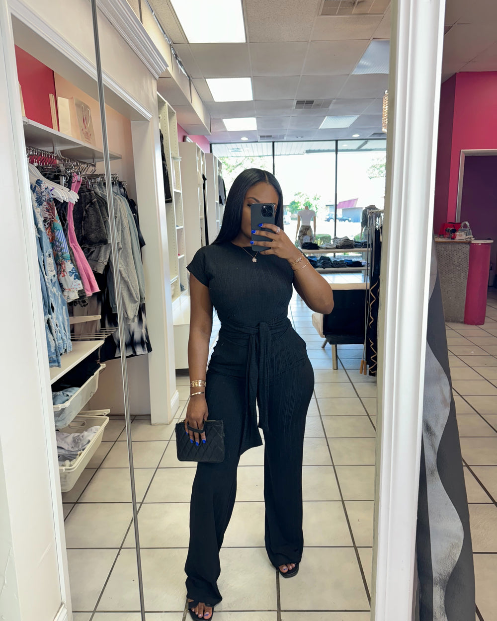 Sweet Girl Pants Set-Black