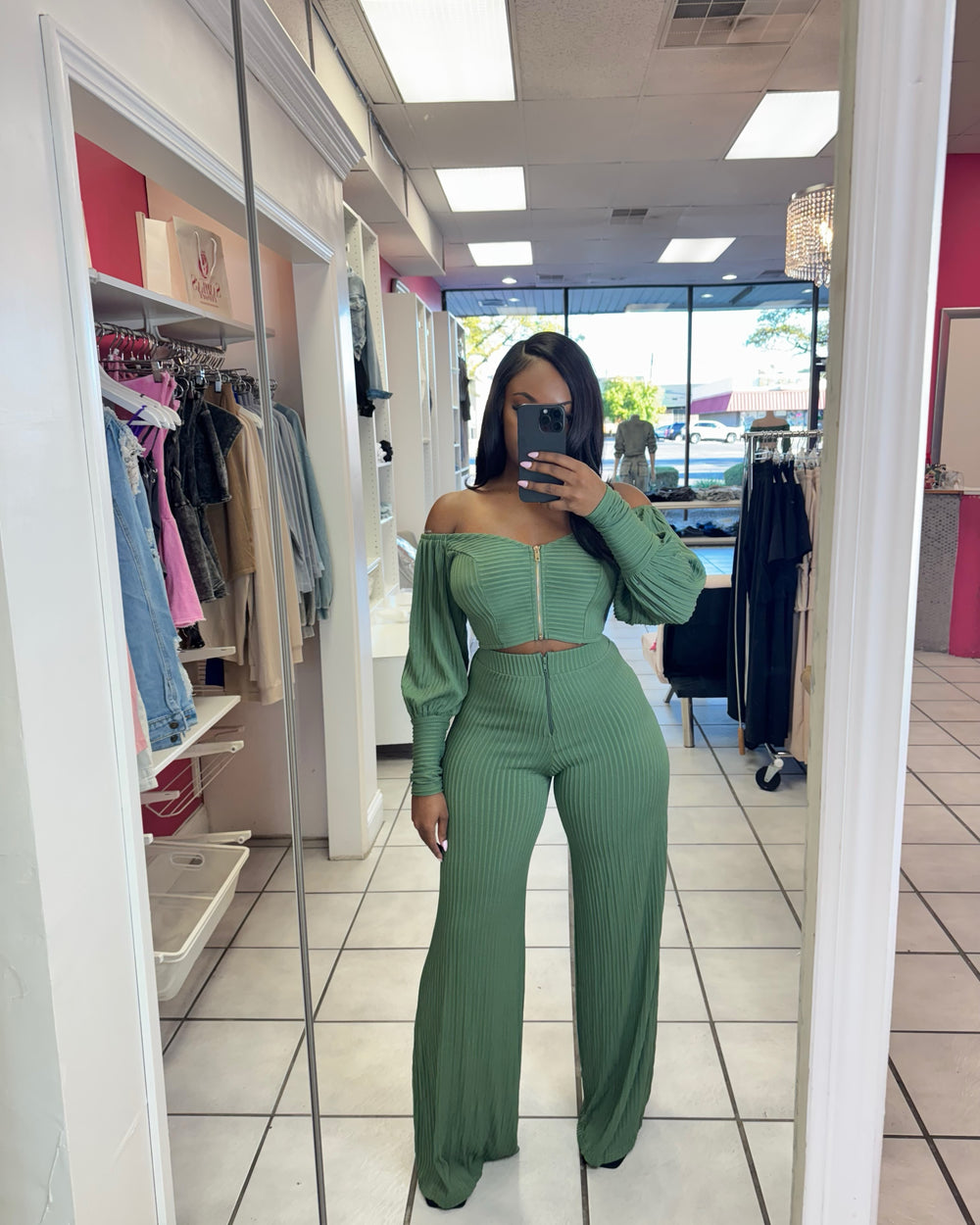 Golden Hour Pants Set-Olive