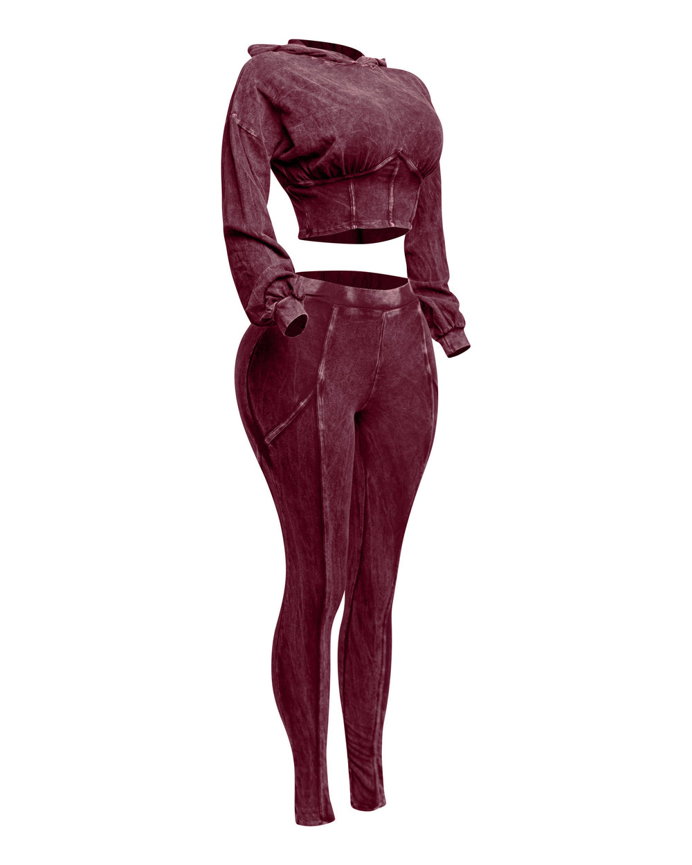 Limited Edition Hooded Legging Set-Burgundy