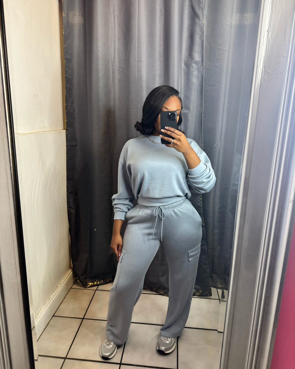 Favorite Felt Jogger Set-Baby Blue