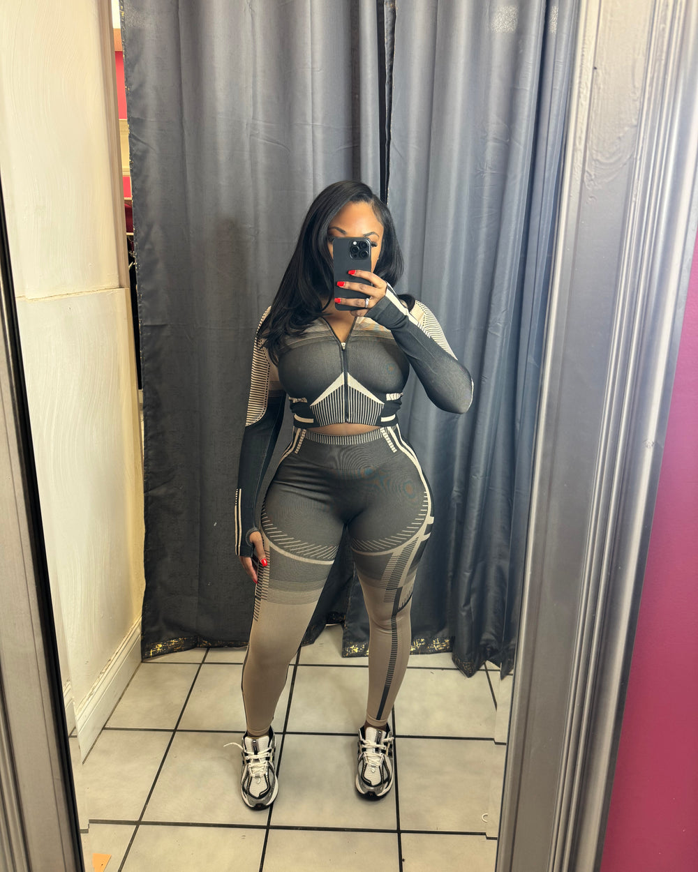 Retro Legging Set-Khaki