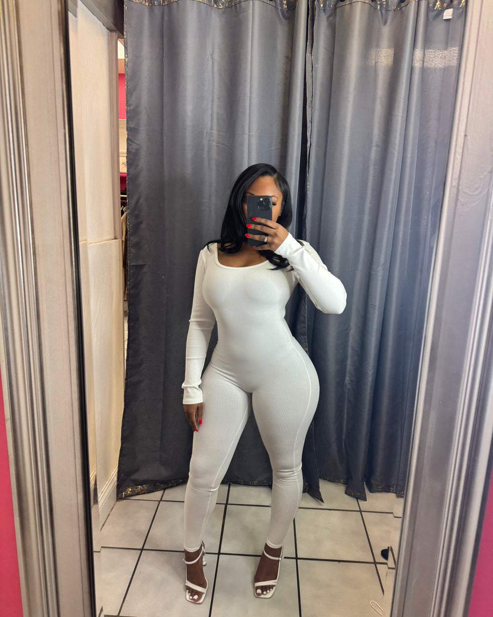 Millie Snatched Jumpsuit-White