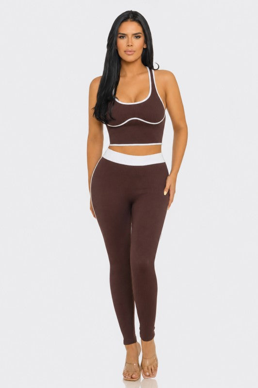 Power Play Active Set-Chocolate Brown
