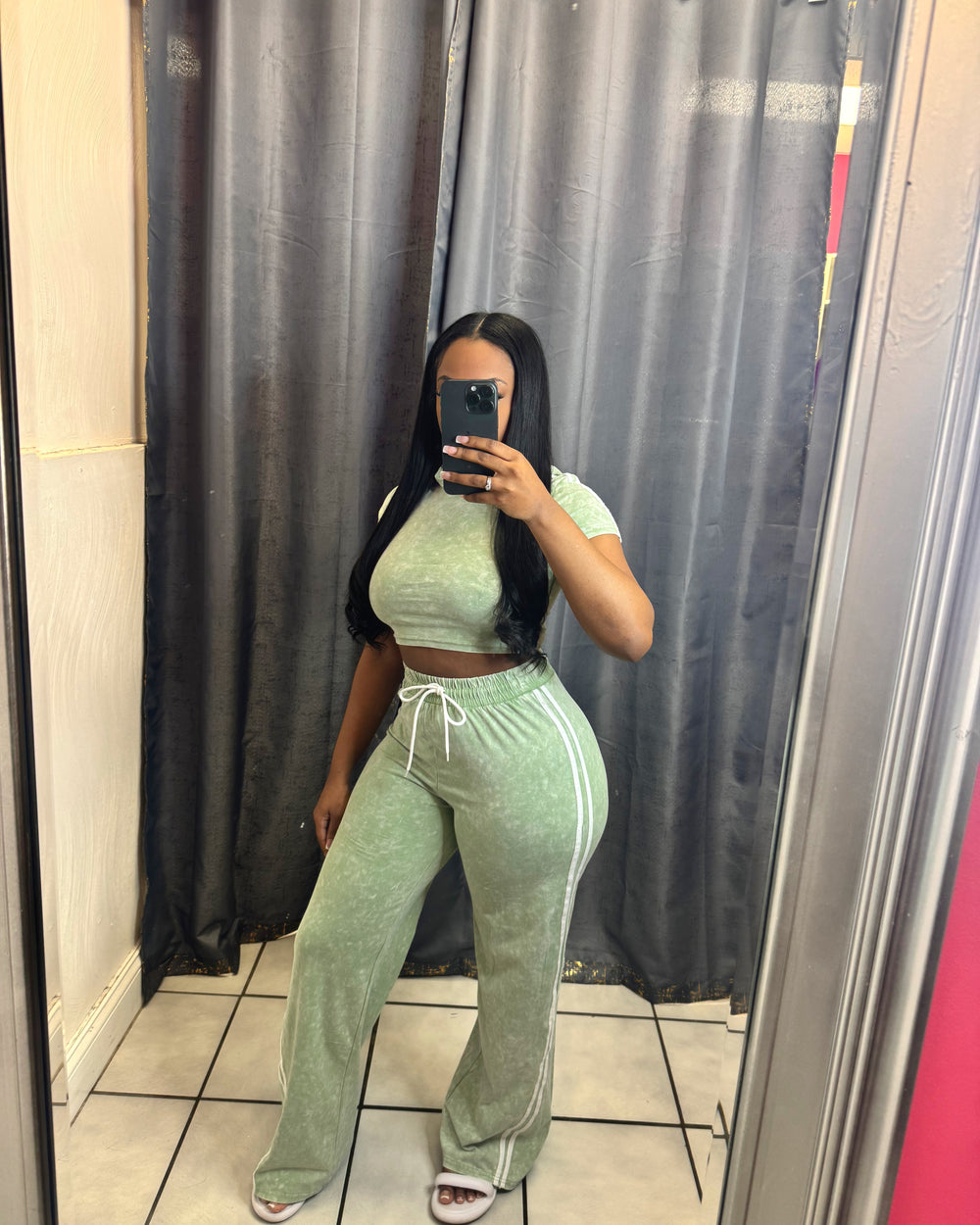 Work It Out Jogging Set-Sage