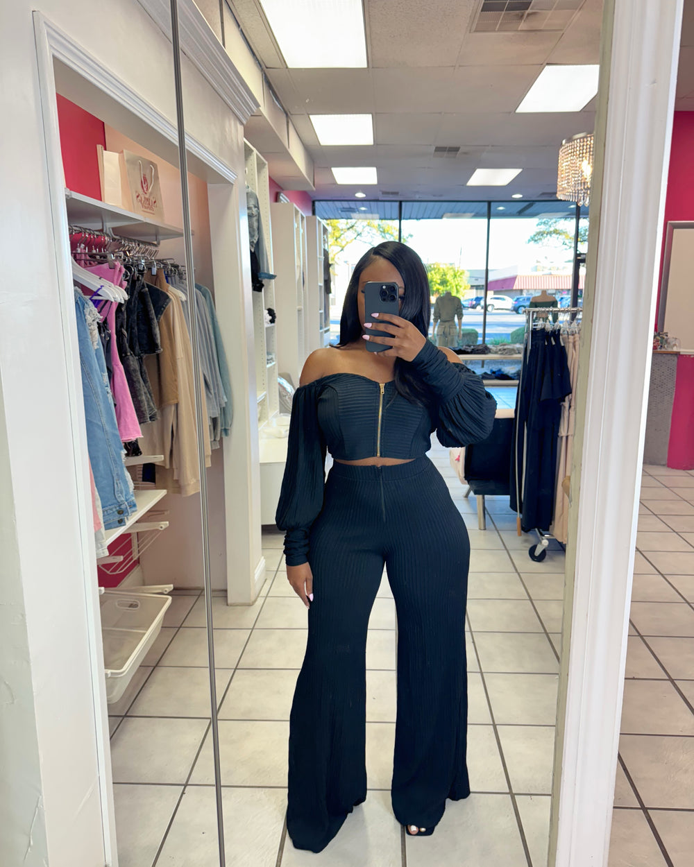 Golden Hour Pants Set-Black