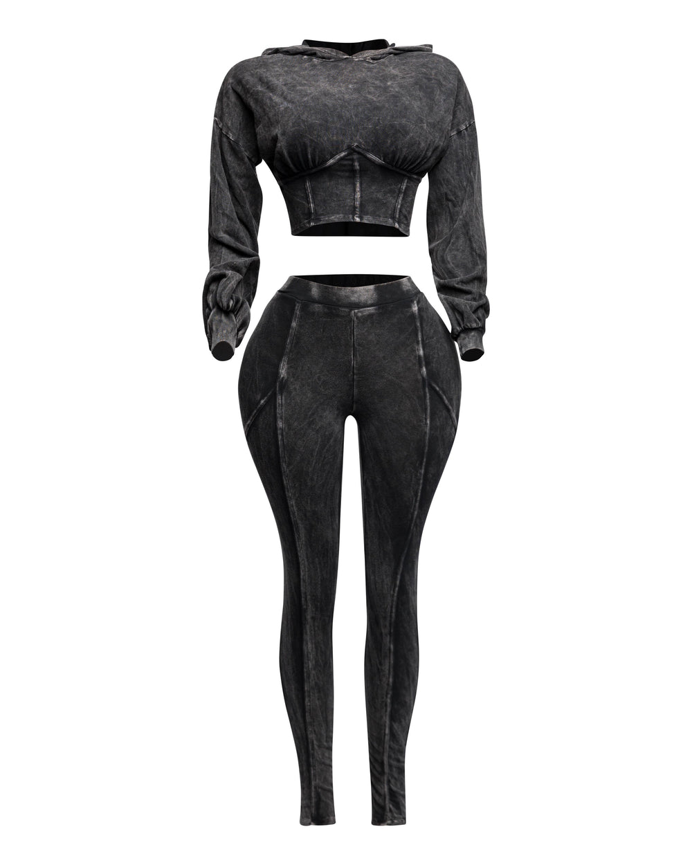 Limited Edition Hooded Legging Set-Charcoal