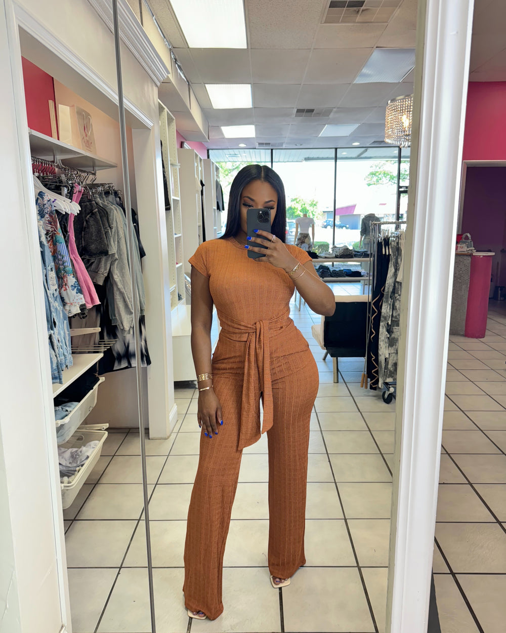 Sweet Girl Pants Set-Rust