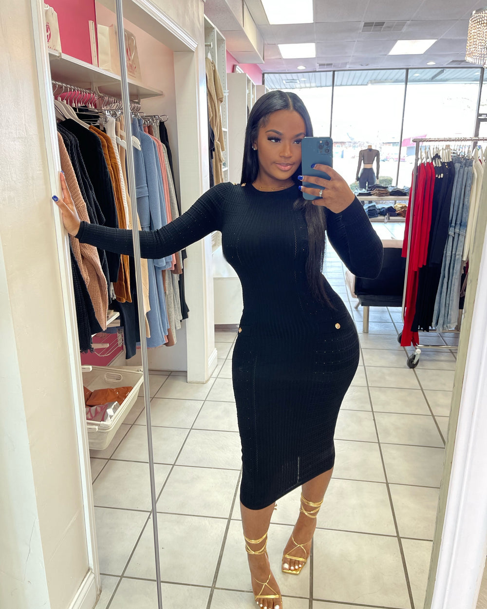 Life After Love Midi Dress-Black
