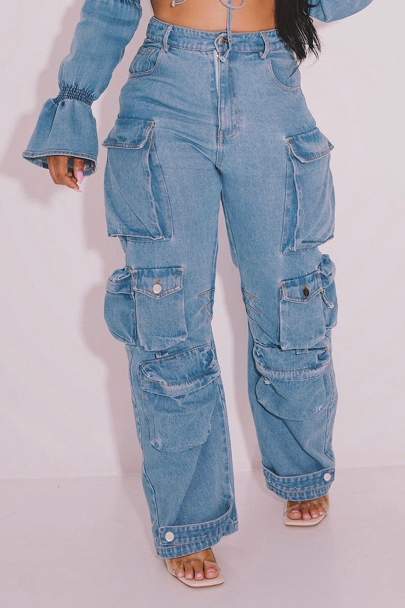 Fly Girl Utility Cargo Jeans