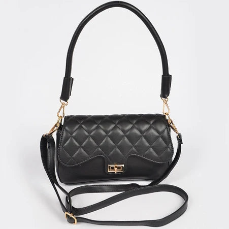 Quilted Faux Leather Shoulder Bag