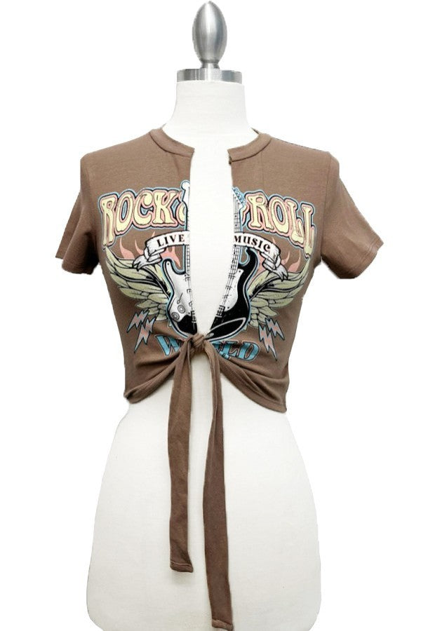World Tour Graphic Tee-Brown