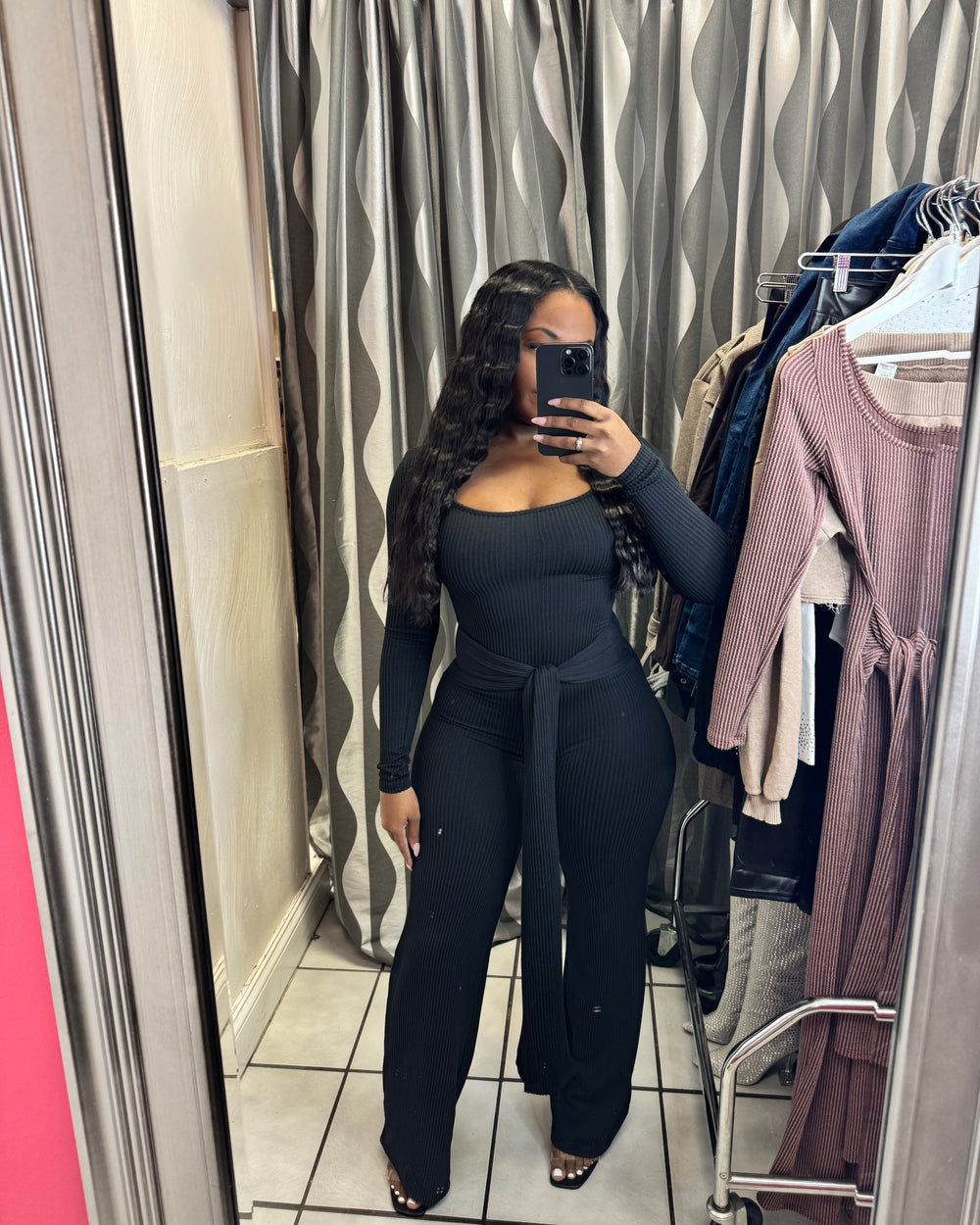 Ava Tie Jumpsuit-Black