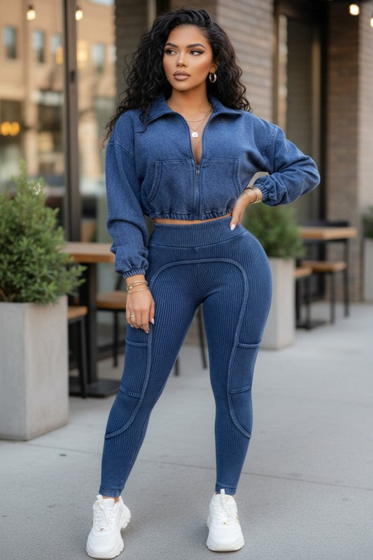 Bombshell Lounge set-Colbat Blue