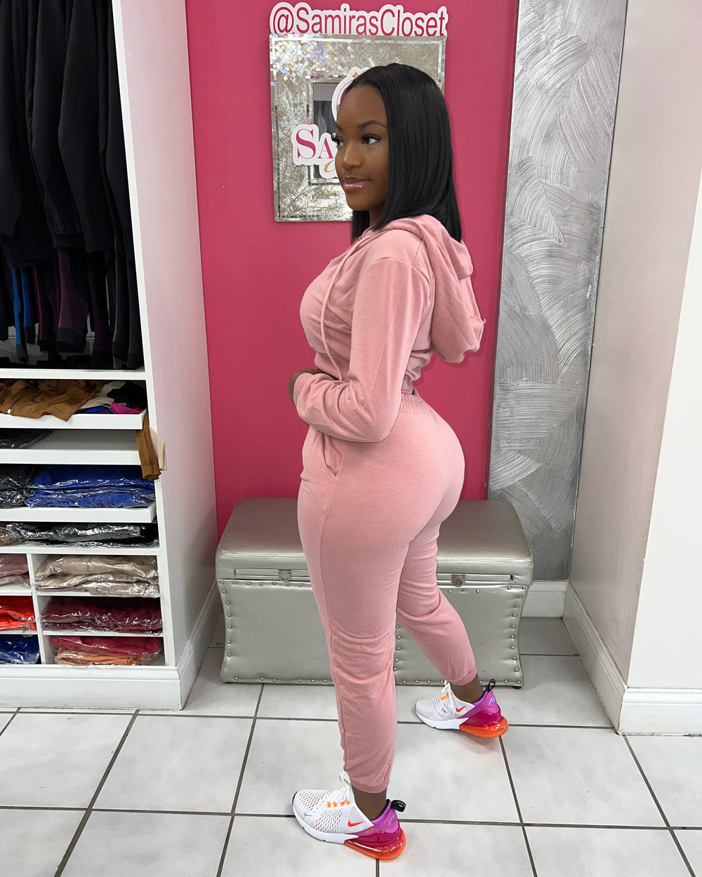 Courtside Hoody Jogger Set-Mauve