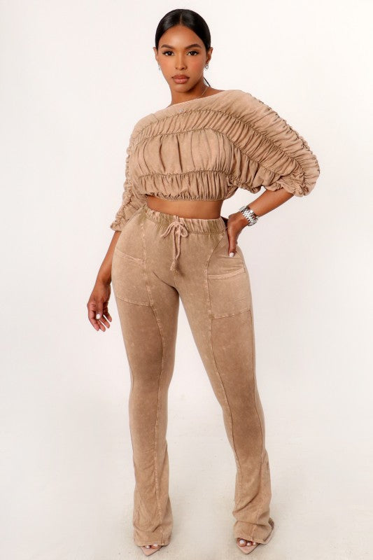 Crush Hour Pants Set-Tan