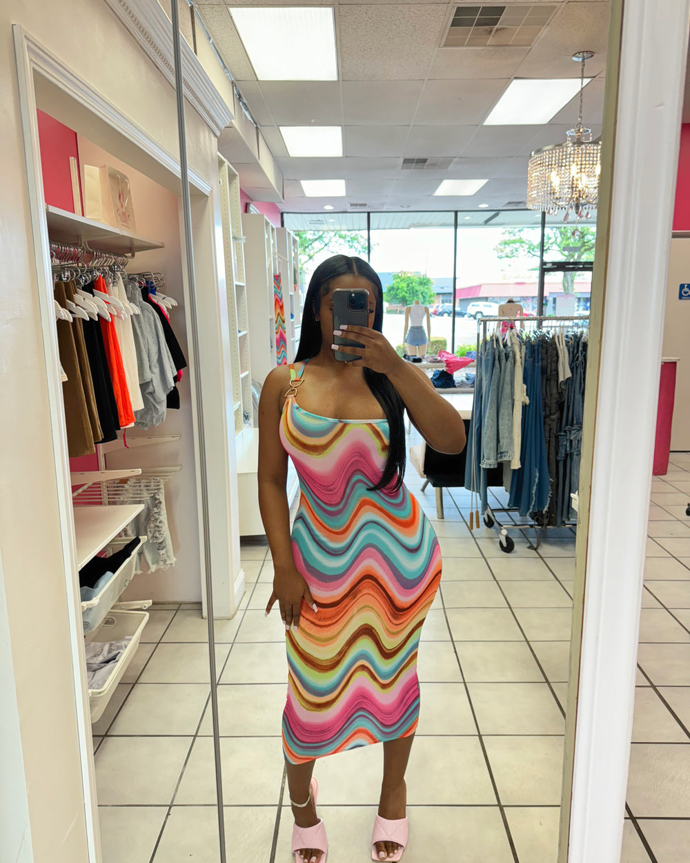 Tropical Mix Midi Dress