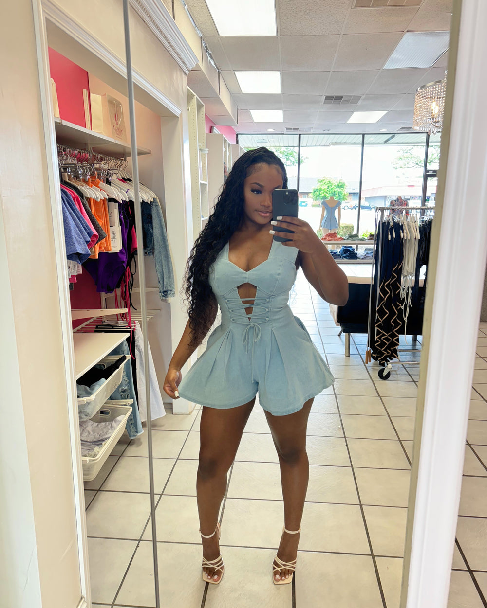 Her World Denim Romper