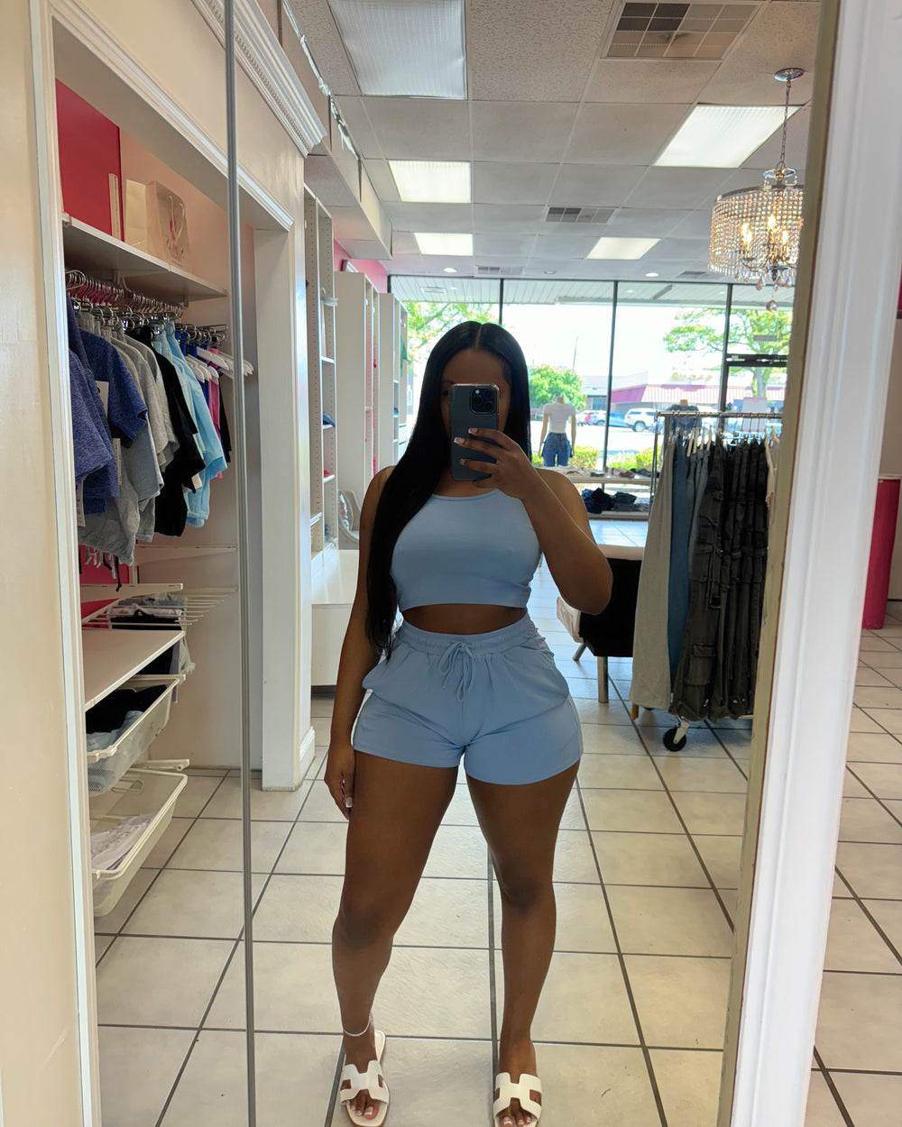 Soft Energy Shorts Set-Baby Blue