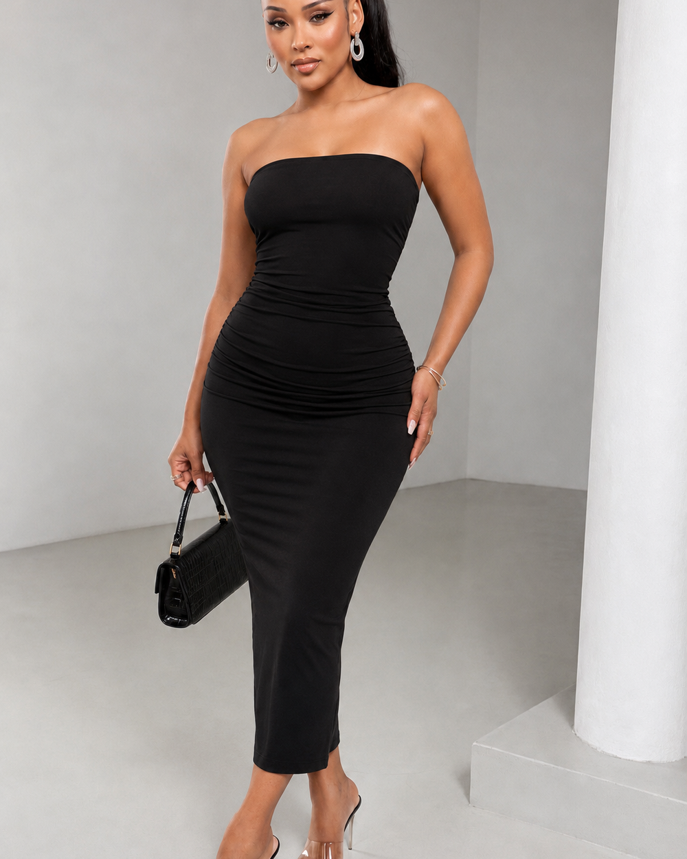 Summer Essential Bodycon Dress-Black