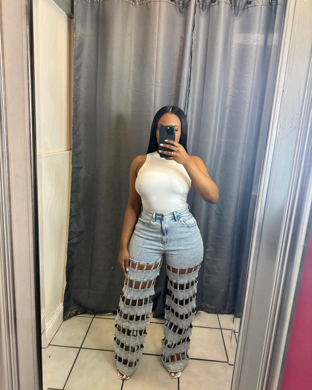 Fine Line Denim Jeans