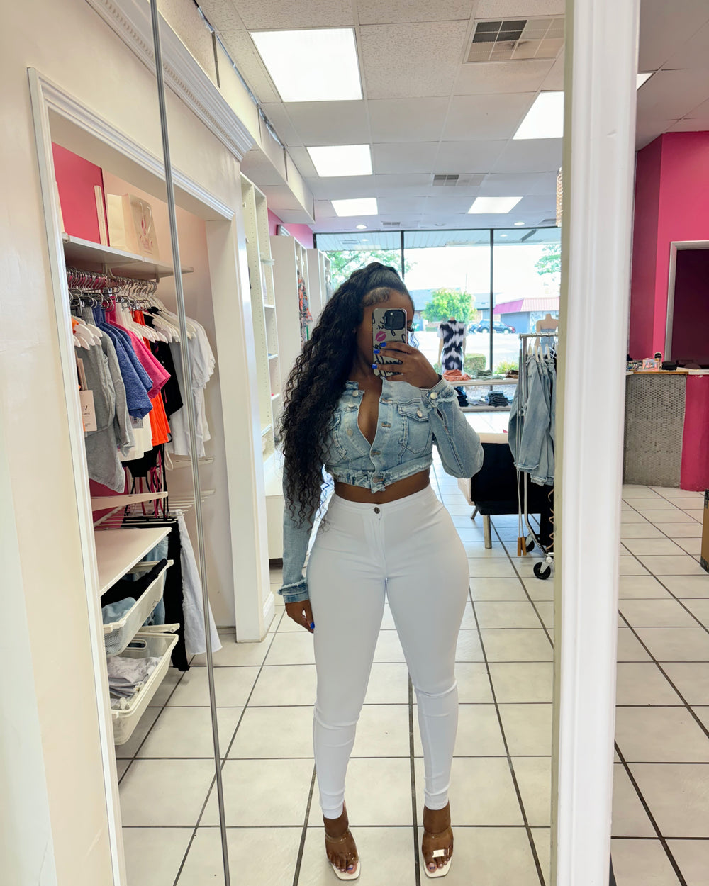 Hot Style Denim Crop Top-Light