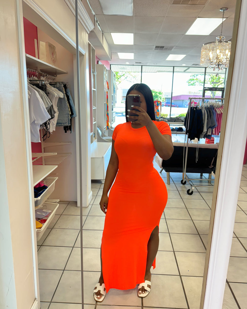 Simple Saturday Maxi Dress-Orange