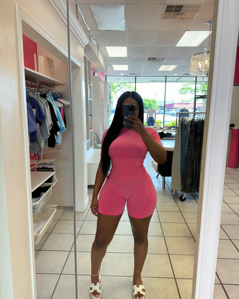 Airport Flow Biker Set-Pink