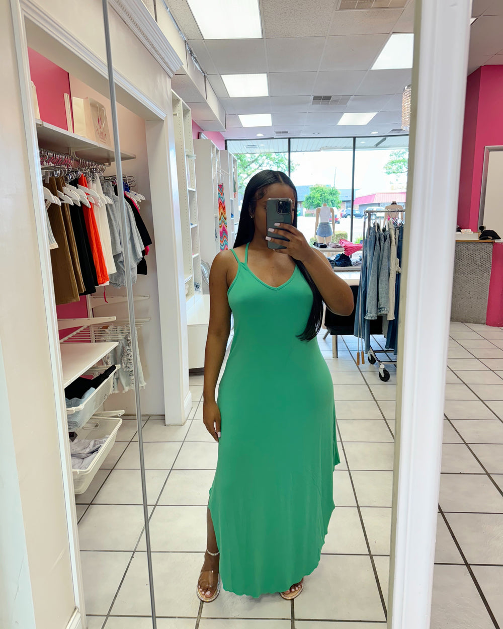 Jasmine Cami Dress-Green