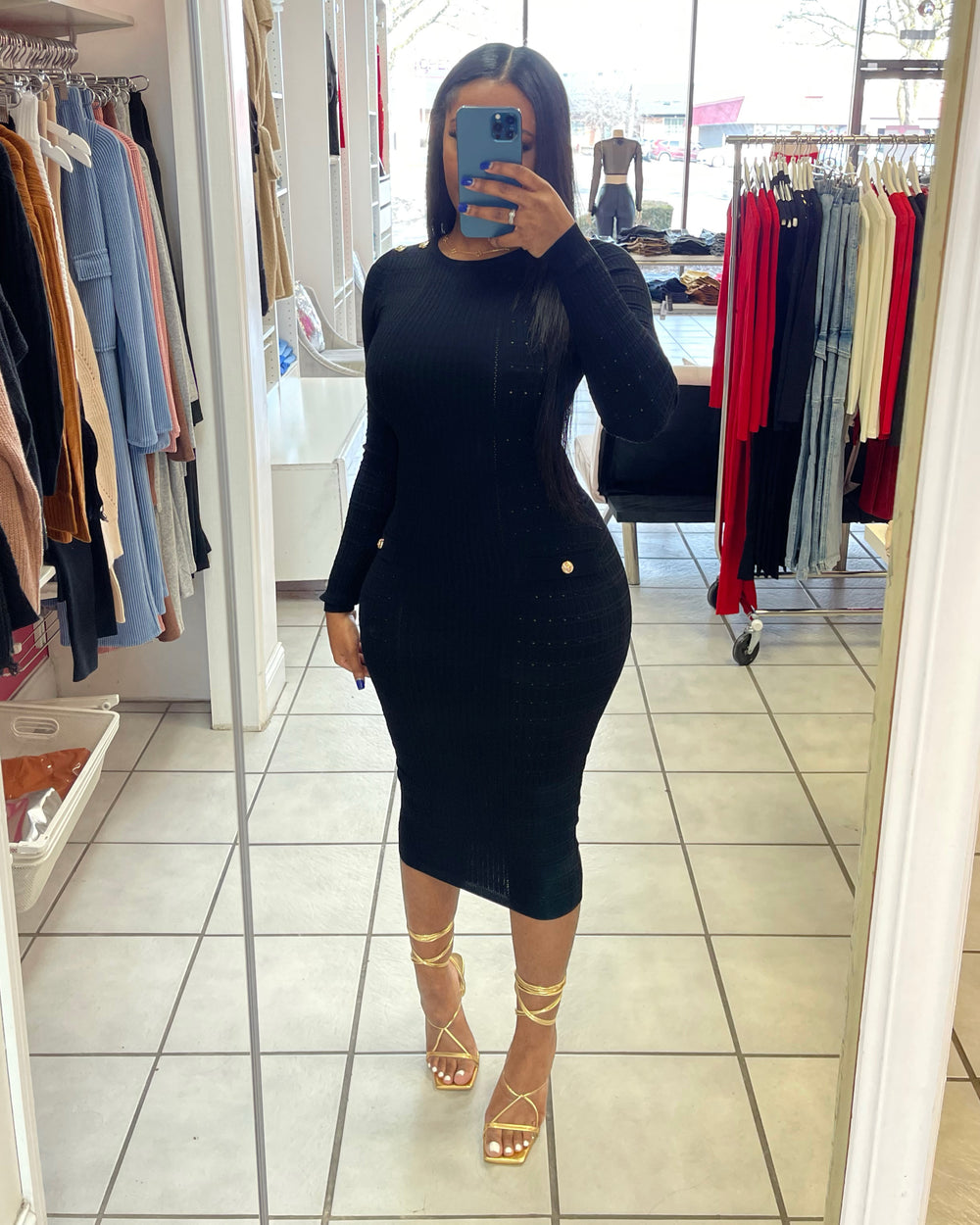 Life After Love Midi Dress-Black