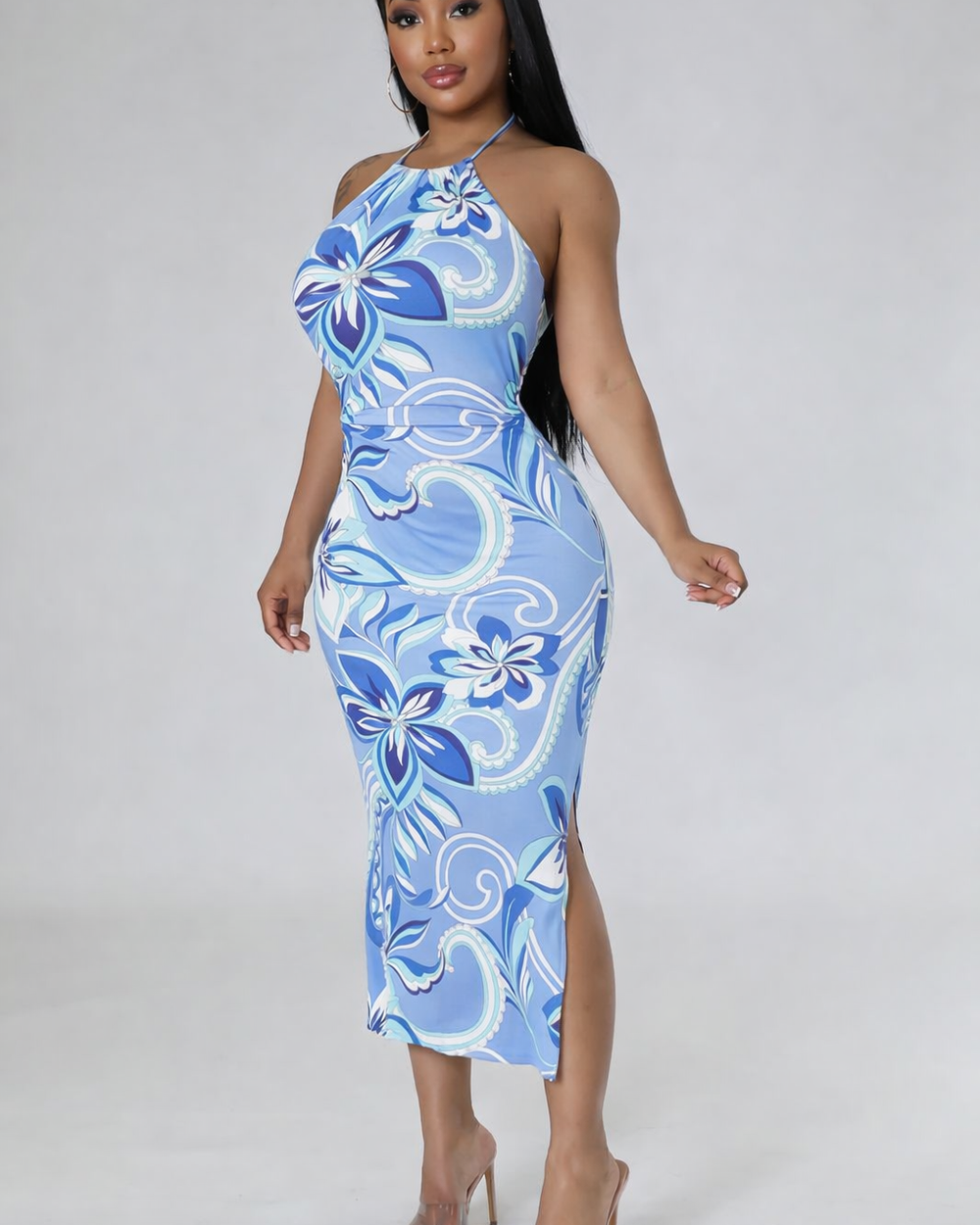 Sunset Dream Midi Dress-Blue