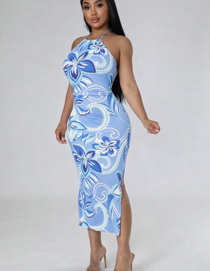 Sunset Dream Midi Dress-Blue