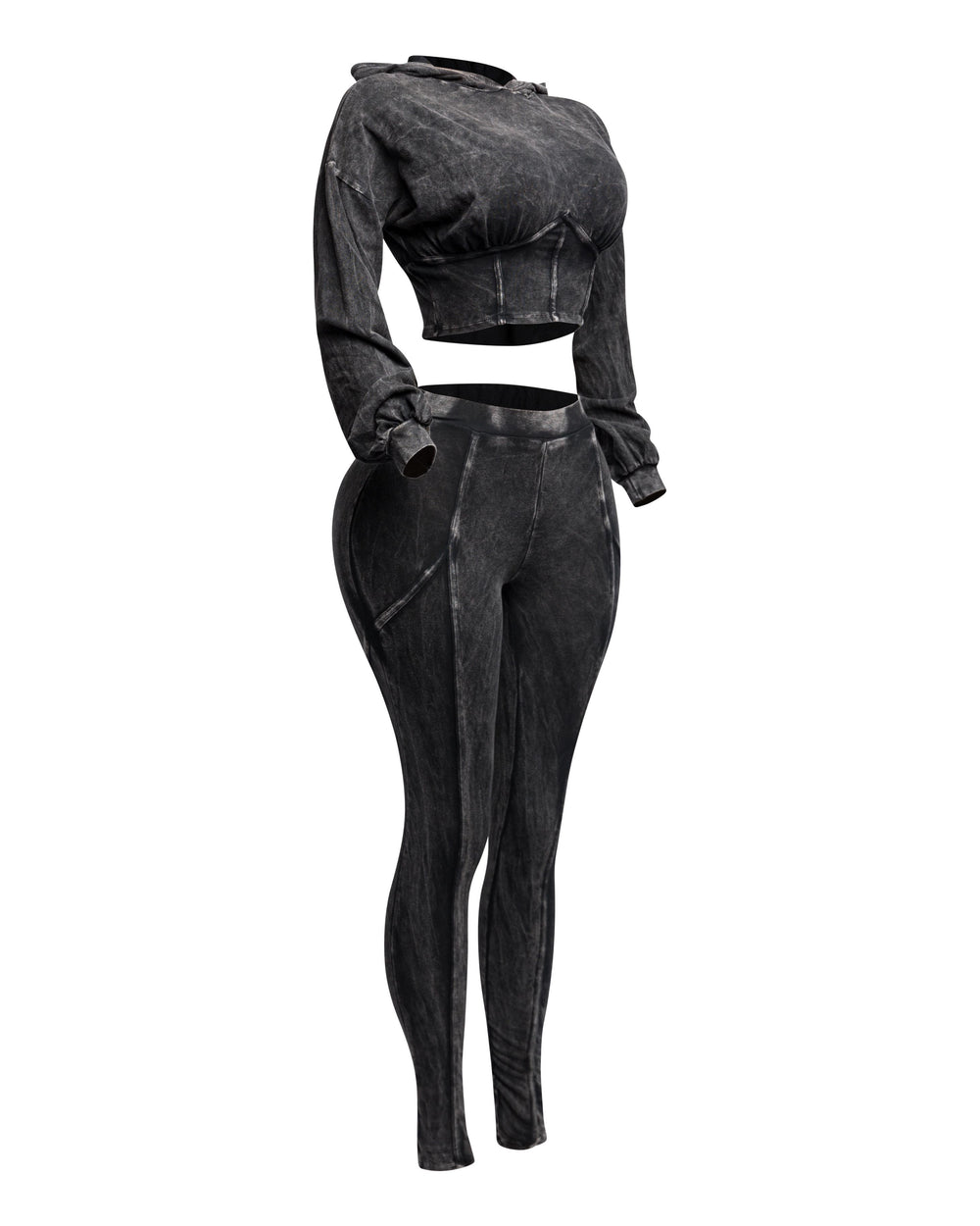 Limited Edition Hooded Legging Set-Charcoal