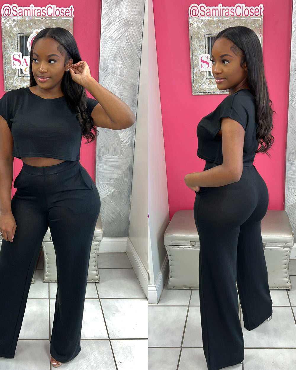 Weekend Getaway Pants Set-Black