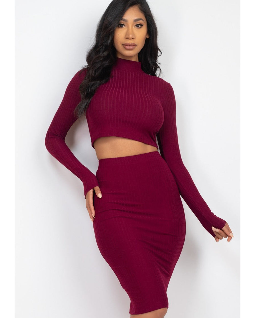 Main Attraction Skirt Set-Plum
