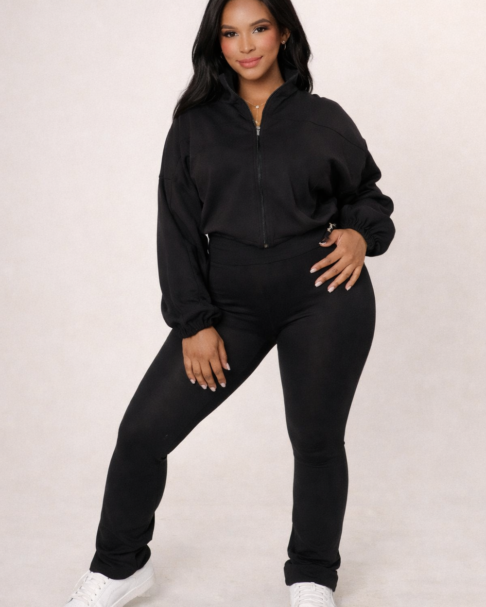 Night Shift Pants Set-Black