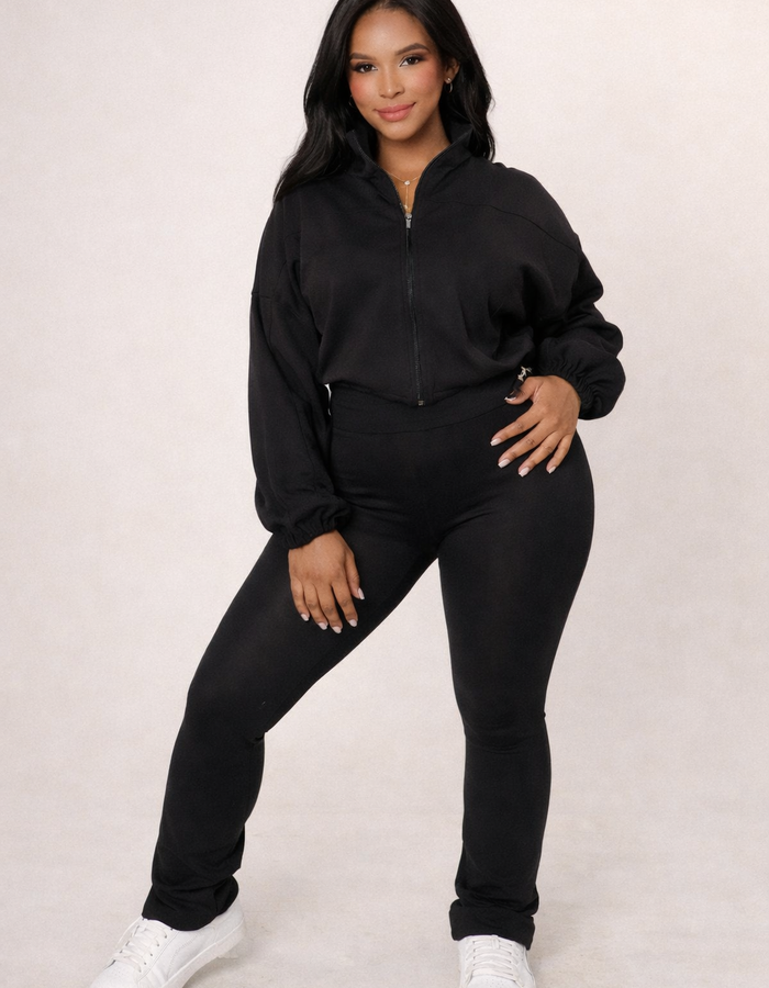 Night Shift Pants Set-Black