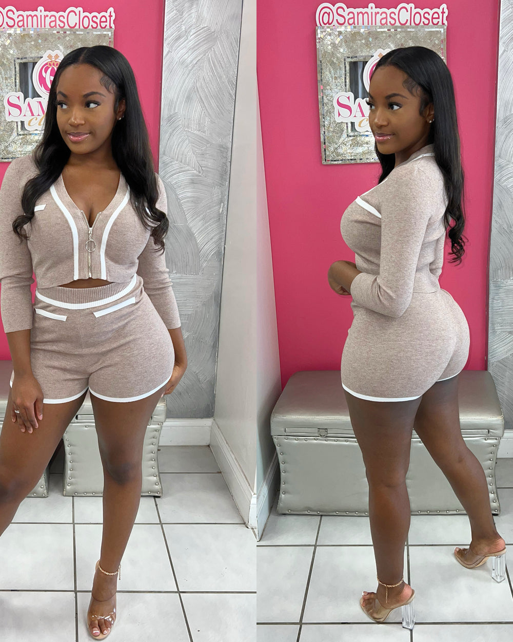 Wifey Type Short Set-Beige